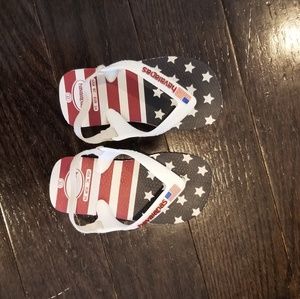 American Flag Toddler flip flops